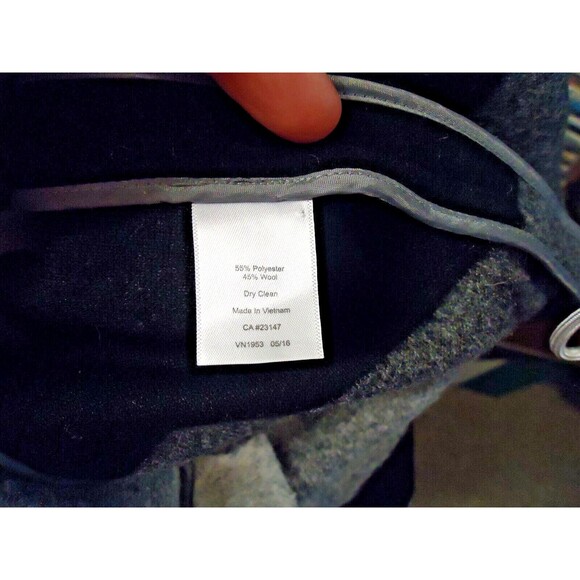 Talbots Color Block Wool Blend Longline Cardigan Coat Petite Black White Grey - Picture 5 of 9